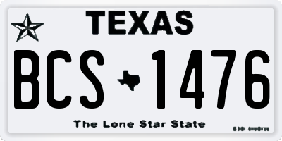 TX license plate BCS1476