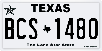 TX license plate BCS1480