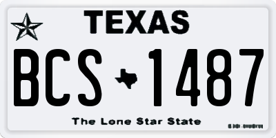 TX license plate BCS1487