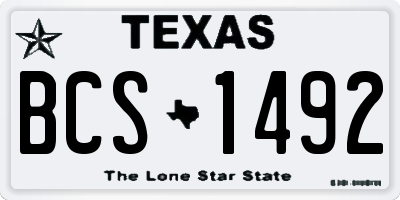 TX license plate BCS1492