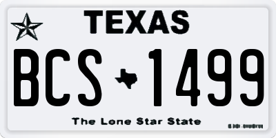 TX license plate BCS1499