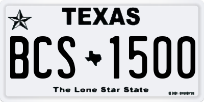TX license plate BCS1500