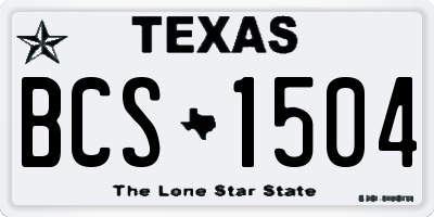 TX license plate BCS1504