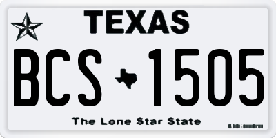 TX license plate BCS1505