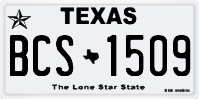 TX license plate BCS1509