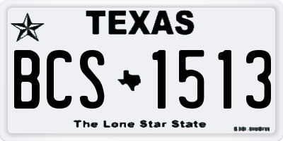 TX license plate BCS1513