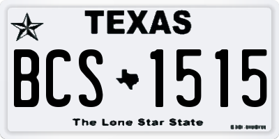 TX license plate BCS1515