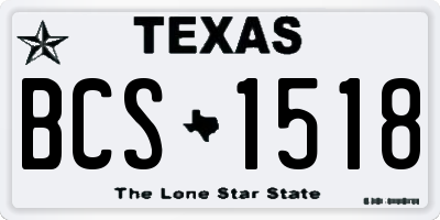 TX license plate BCS1518