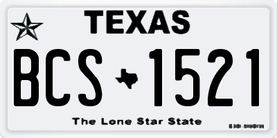 TX license plate BCS1521