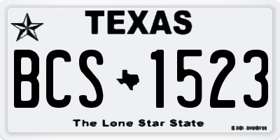 TX license plate BCS1523