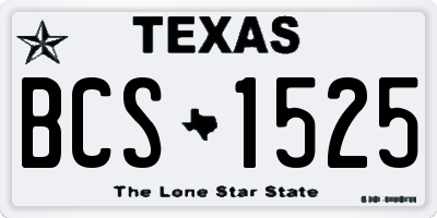 TX license plate BCS1525