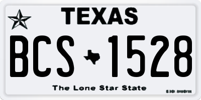 TX license plate BCS1528