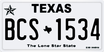 TX license plate BCS1534