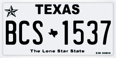 TX license plate BCS1537