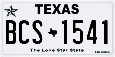 TX license plate BCS1541