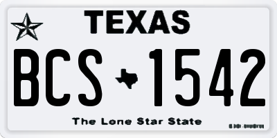 TX license plate BCS1542