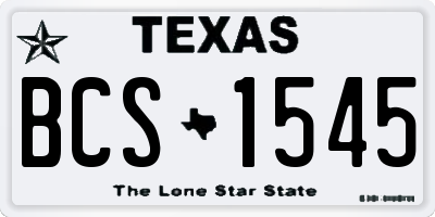 TX license plate BCS1545