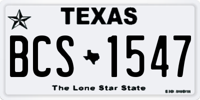 TX license plate BCS1547