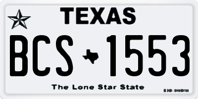 TX license plate BCS1553