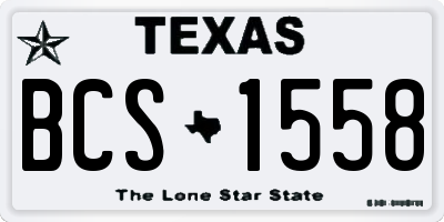 TX license plate BCS1558