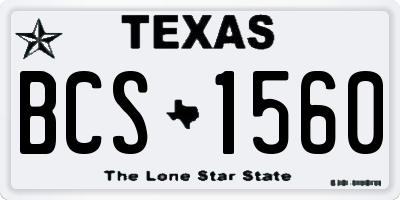 TX license plate BCS1560