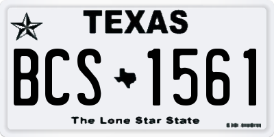 TX license plate BCS1561