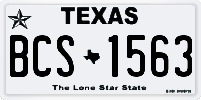 TX license plate BCS1563