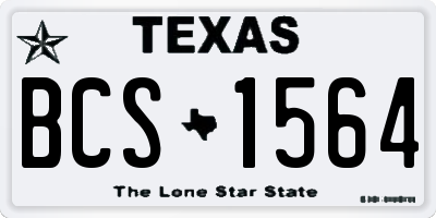 TX license plate BCS1564