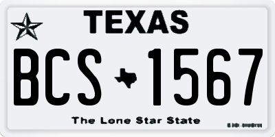 TX license plate BCS1567