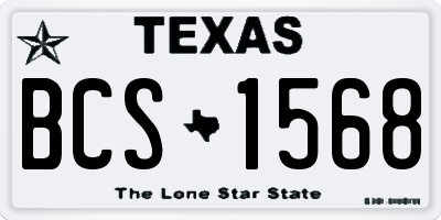 TX license plate BCS1568