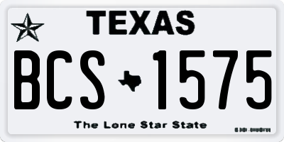 TX license plate BCS1575
