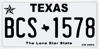 TX license plate BCS1578