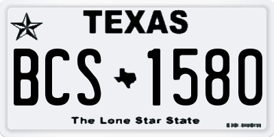 TX license plate BCS1580