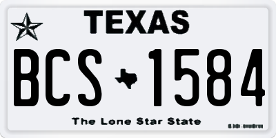 TX license plate BCS1584