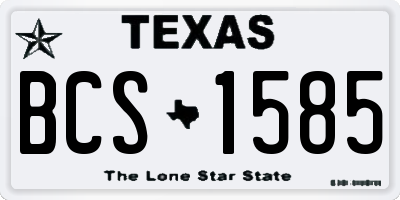 TX license plate BCS1585