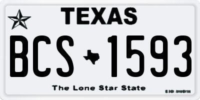 TX license plate BCS1593
