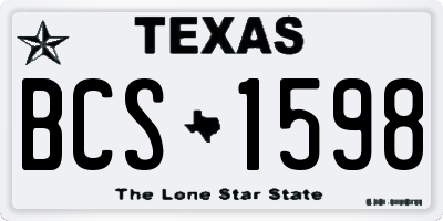 TX license plate BCS1598