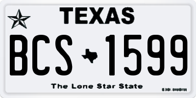 TX license plate BCS1599