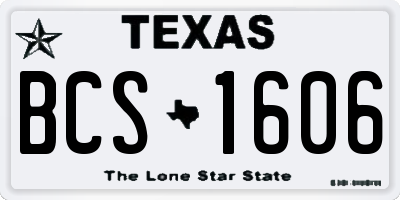 TX license plate BCS1606