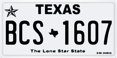 TX license plate BCS1607