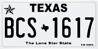 TX license plate BCS1617