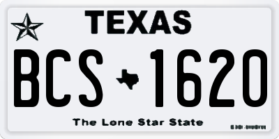 TX license plate BCS1620