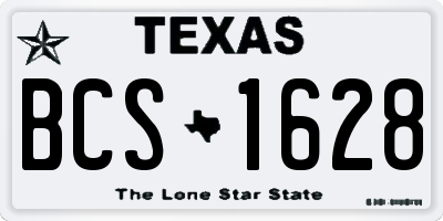 TX license plate BCS1628