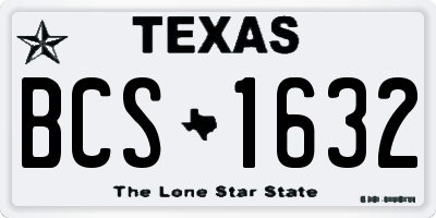 TX license plate BCS1632