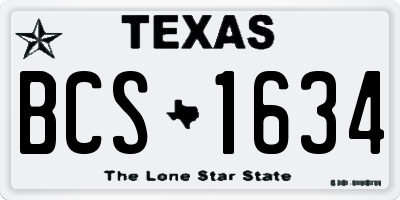 TX license plate BCS1634