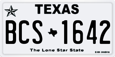 TX license plate BCS1642