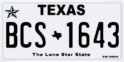 TX license plate BCS1643
