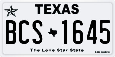 TX license plate BCS1645