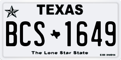 TX license plate BCS1649
