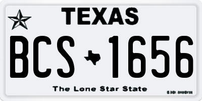 TX license plate BCS1656